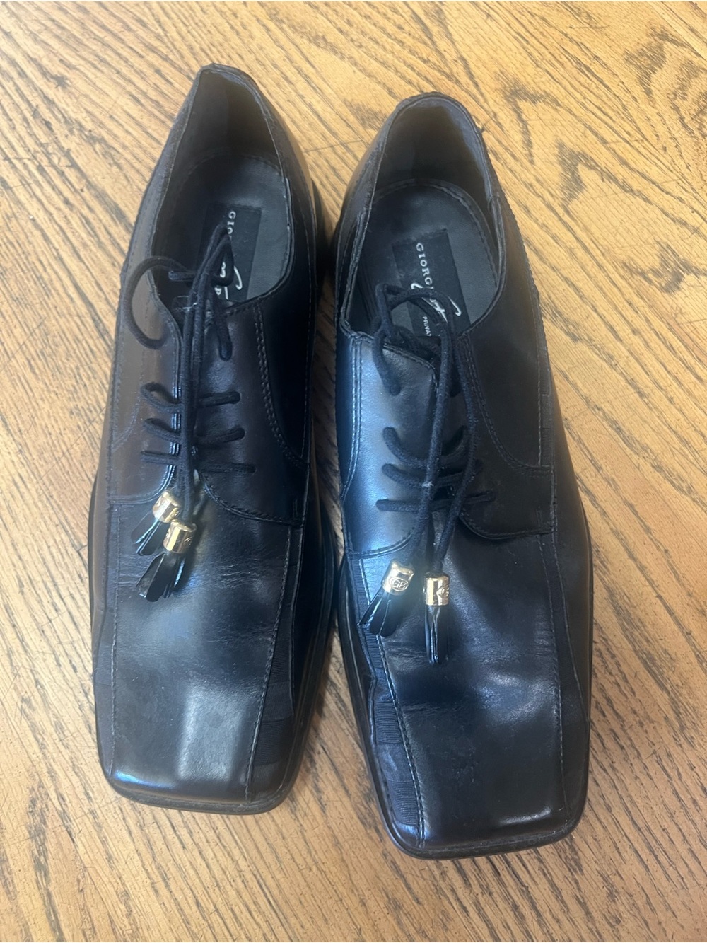 Stacy Adams Men’s Black Leather Lace-Up Dress Shoes